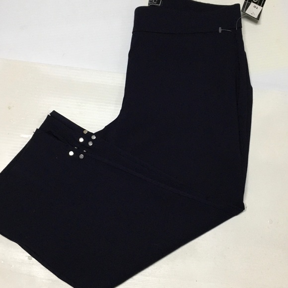 NY CO  Capri Stretch Pants in Navy Blue Sz 10n - Picture 3 of 6